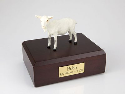 White Goat Pet Figurine Urn PetsToRemember.com