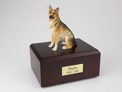 sitting german shepherd dog urn PetsToRemember.com