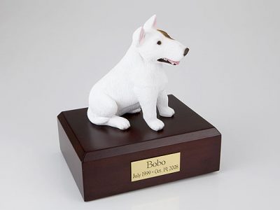 White Bull Terrier Dog Pet Figurine Urn PetsToRemember.com