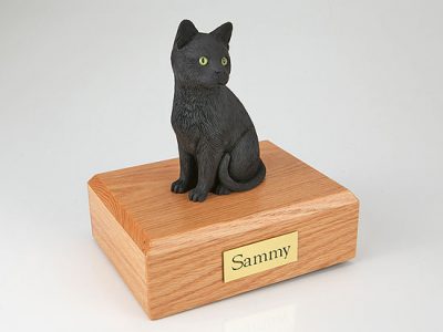 Black Sitting Cat Figurine Urn PetsToRemember.com