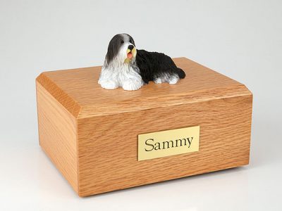 Bearded Collie Figurine Urn PetsToRemember.com