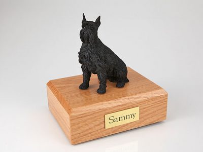 Black Schnauzer dog urn PetsToRemember.com