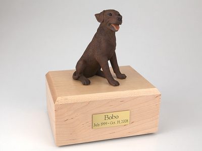 sitting chocolate labrador dog urn PetsToRemember.com