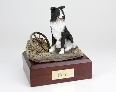 Border Collie Figurine Urn PetsToRemember.com