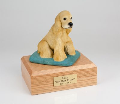 blond cocker spaniel dog urn PetsToRemember.com