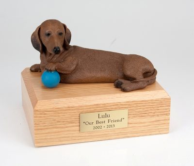 red dachshund pet urn PetsToRemember.com