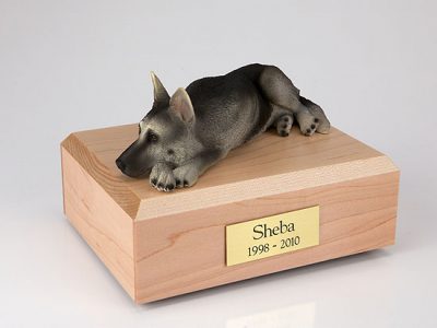 black silver german shepherd dog urn PetsToRemember.com