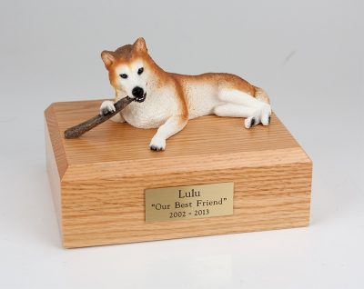 Red White Husky Dog Urn PetsToRemember.com