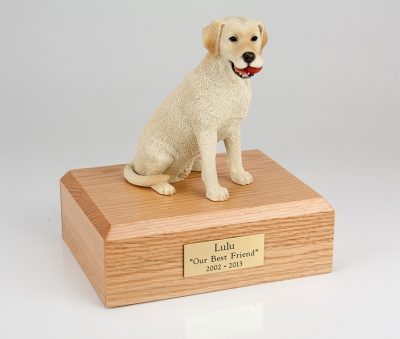 Yellow Labrador Figurine Urn PetsToRemember.com