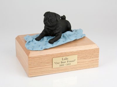 Black Pug Dog Figurine Urn PetsToRemember.com