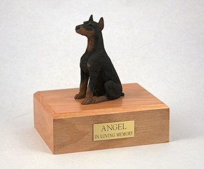 Sitting Doberman Pinscher Pet Urn PetsToRemember.com