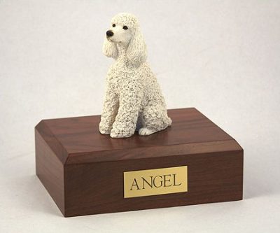 White Poodle Dog Urn PetsToRemember.com