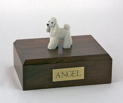 White Poodle Dog Figurine Urn PetsToRemember.com