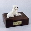 sitting white poodle dog urn PetsToRemember.com