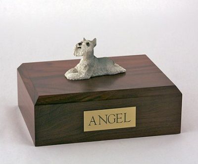 grey schnauzer dog urn PetsToRemember.com