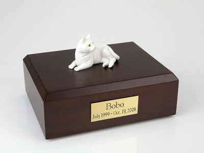 white cat urn PetsToRemember.com