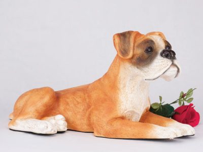 white fawn boxer figurine PetsToRemember.com