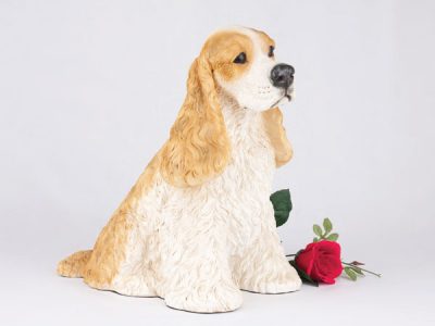 tan white cocker spaniel figurine PetsToRemember.com