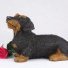 black tan wirehaired dachshund figurine PetsToRemember.com