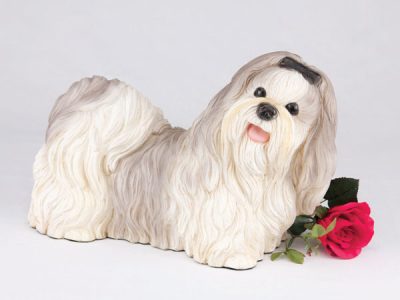 gray shih tzu dog figurine PetsToRemember.com