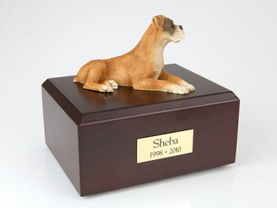 Ears Down Boxer Figurine Urn PetsToRemember.com