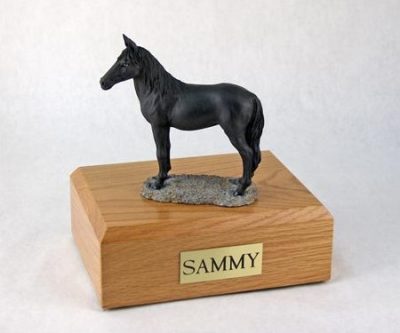 Standing Black Horse Pet Figurine Urn PetsToRemember.com