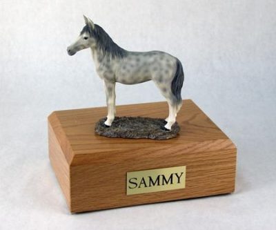 Gray Horse Figurine Urn PetsToRemember.com