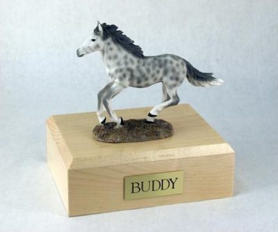 Dapple Gray Running Horse Figurine Urn PetsToRemember.com