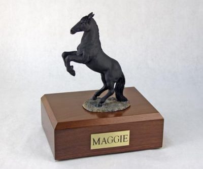 Black Rearing Horse Figurine Urn PetsToRemember.com