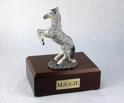 Gray Rearing Horse Figurine Urn PetsToRemember.com