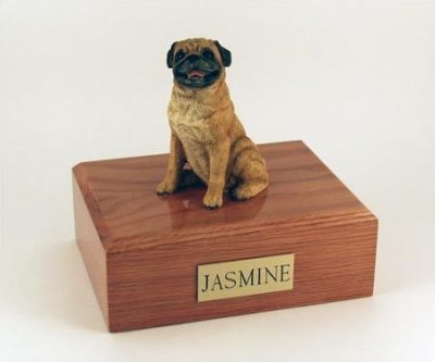 Sitting Pug Dog Pet Figurine Urn PetsToRemember.com