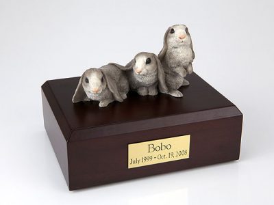 3 Gray Bunnies Figurine Urn PetsToRemember.com