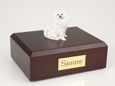 White Samoyed Dog Pet Figurine Urn PetsToRemember.com