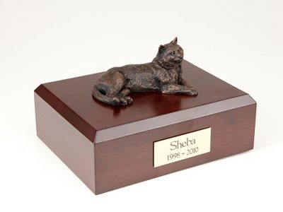 Bronze Tabby Cat Figurine Urn PetsToRemember.com