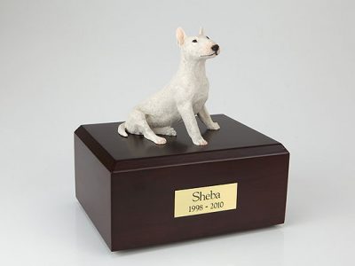 white bull terrier dog urn PetsToRemember.com