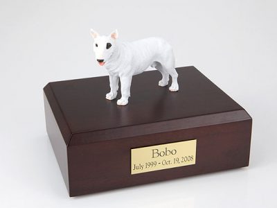 White Bull Terrier Dog Pet Figurine Urn PetsToRemember.com