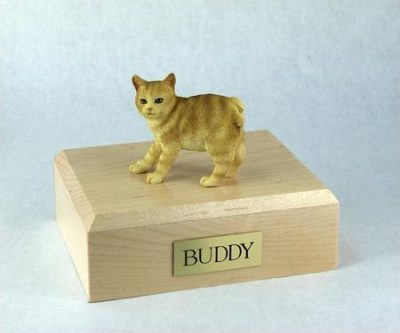 Red Tabby Manx Cat Figurine Urn PetsToRemember.com