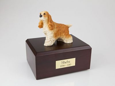 tan cocker spaniel pet urn PetsToRemember.com