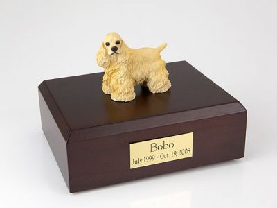 Blond Cocker Spaniel Dog Pet Figurine Urn PetsToRemember.com