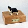 Black White Collie Dog Urn PetsToRemember.com