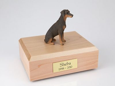 Red Ears Down Doberman Pinscher Dog Figurine Urn PetsToRemember.com