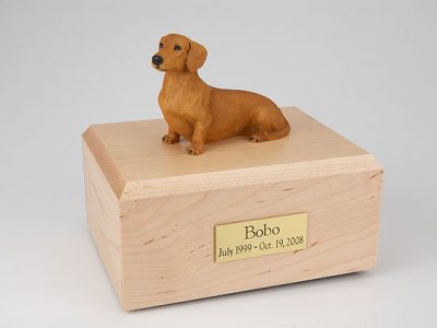 red brown dog urn dachshund PetsToRemember.com