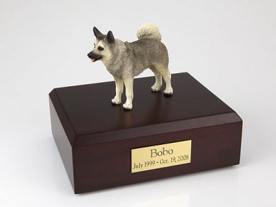 Norwegian Elkhound Dog Pet Figurine Urn PetsToRemember.com