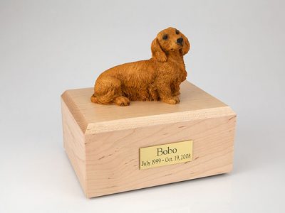 Long-Haired Dachshund Dog Pet Figurine Urn PetsToRemember.com