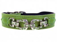 Green Swarovski Crystal Dog Collar