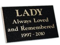 Granite Burial Marker, 8″ x 12″ x 3/4″ Text Only