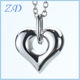 Hollow Heart Cremation Pendant & Necklace