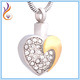 Gold with Diamond Heart Cremation Pendant & Necklace